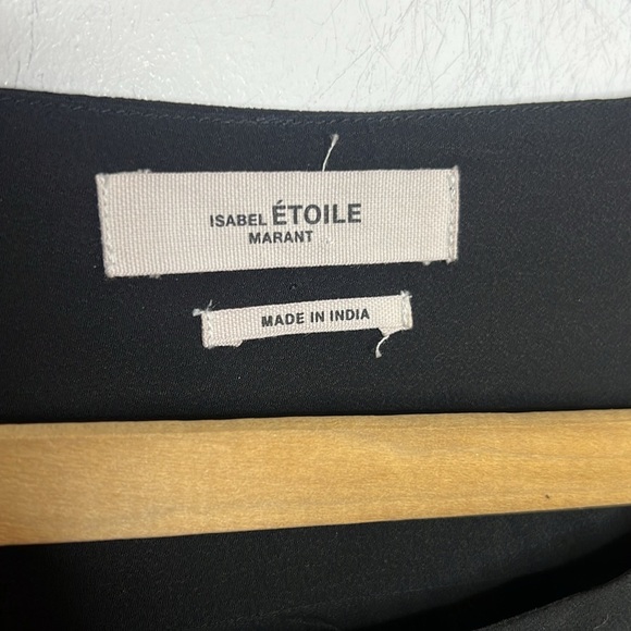 ISABEL MARANT Étoile Black Flowy Minimalist Cupro Pullover Blouse - Picture 10 of 13